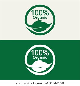 100 Prozent Bio-Vektorgrafik Logo Design. Kann für Label, Badge, Print, Flyer, Banner, Web, Element-Infografik-Vektorgrafik verwendet werden 