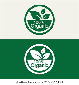 100 Prozent Bio-Vektorgrafik Logo Design. Kann für Label, Badge, Print, Flyer, Banner, Web, Element-Infografik-Vektorgrafik verwendet werden 