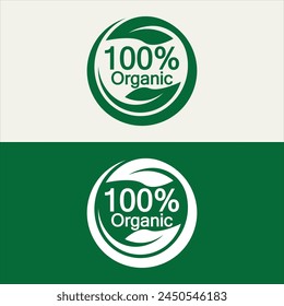 100 Prozent Bio-Vektorgrafik Logo Design. Kann für Label, Badge, Print, Flyer, Banner, Web, Element-Infografik-Vektorgrafik verwendet werden 