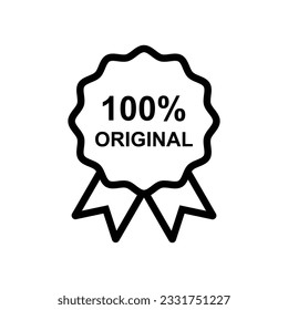 100 percent original badge symbol icon vector
