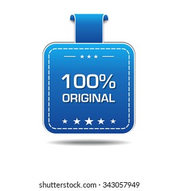 100 Percent Original Blue Vector Icon Design