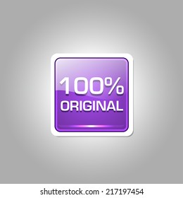 100 Percent Original Glossy Shiny Rounded Corner Vector Button