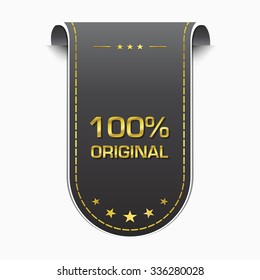 100 Percent Original golden Vector Icon Design
