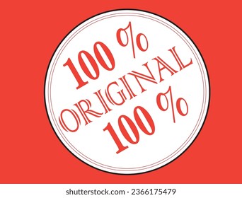 100 percent original product vector illustration stamp
