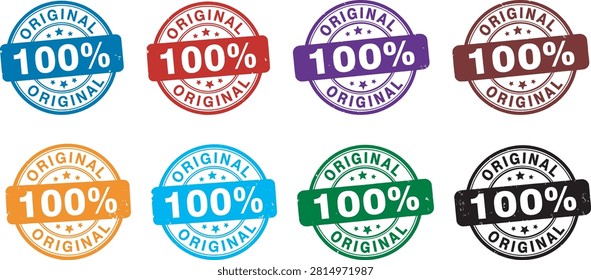 100 percent original round rubber stamp vectors in various colors