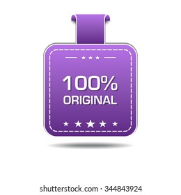 100 Percent Original Violet Vector Icon Design