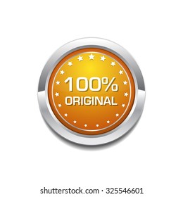 100 Percent Original Yellow Vector Icon Button