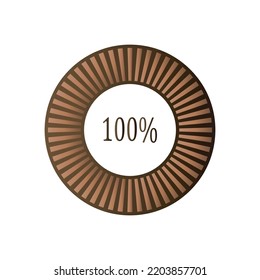 100 percent  pie chart. Percentage vector infographics. Circle percentage diagram business illustration