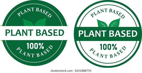 100 Percent Plant Based Product Labels for Food and Packaging Use