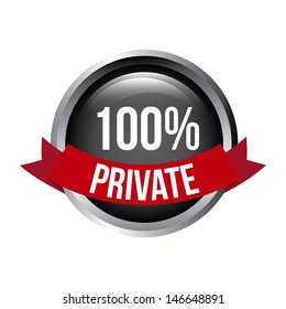 100 percent private over white background vector illustration 