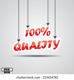 100 percent quality on the hanging isolate on white background. Vector