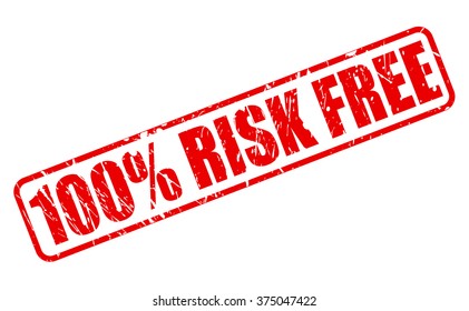 100 percent risk free red stamp text on white