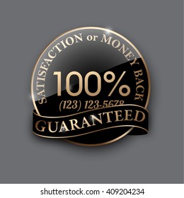 100 percent satisfaction Customer guaranteed badge