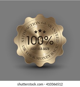100 percent satisfaction Customer guaranteed gold badge