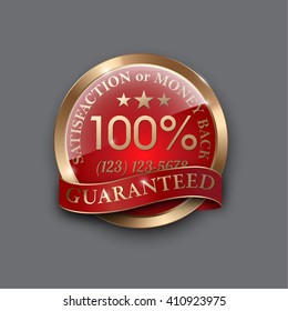100 percent satisfaction Customer guaranteed badge