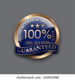 100 percent satisfaction Customer guaranteed badge