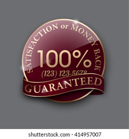 100 percent satisfaction Customer guaranteed badge