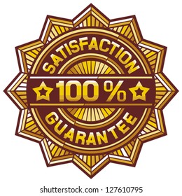 100 percent satisfaction guarantee label 