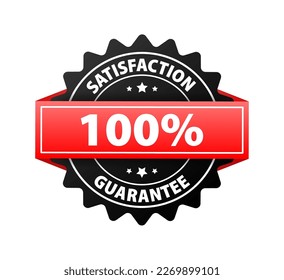 100 percent satisfaction guarantee label. Guarantee badge