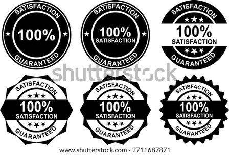 100 Percent Satisfaction Guaranteed Badges Set