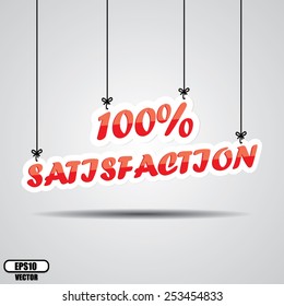 100 percent satisfaction on the hanging isolate on white background. Vector