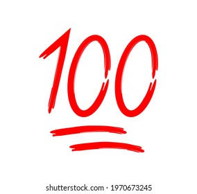 100 Percent 100 Score Emoji One Stock Vector (royalty Free) 1970673245 