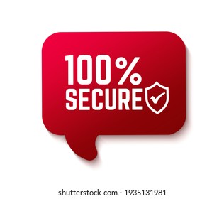 Plantilla de banner 100% segura. signo de etiqueta de cinta segura