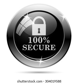 100 percent secure icon. Internet button on white background. EPS10 vector 