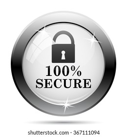 100 percent secure icon. Internet button on white background. EPS10 vector.