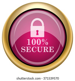 100 percent secure icon. Internet button on white background. EPS10 vector.
