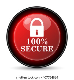 100 percent secure icon. Internet button on white background. EPS10 vector