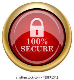 100 percent secure icon. Internet button on white background. EPS10 vector.