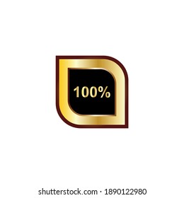100 % Zeichen Vektordesign mit goldener Farbverlauf-Farbe