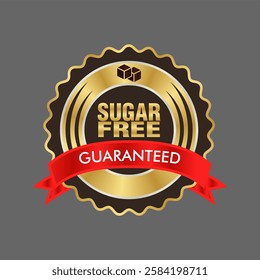 100 percent sugar free label, sticker or symbol for food and beverage products and healthy products