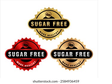 100 percent sugar free label, sticker or symbol for food and beverage products and healthy products