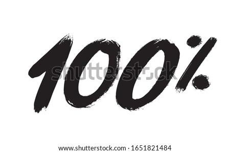 100 percent symbol design, vector lettering