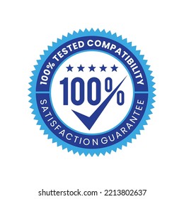 100 percent tested compatibility. minimalist icon, label, badge, logo for business product. vector illustration
