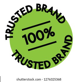 100 percent trusted brand label on white background