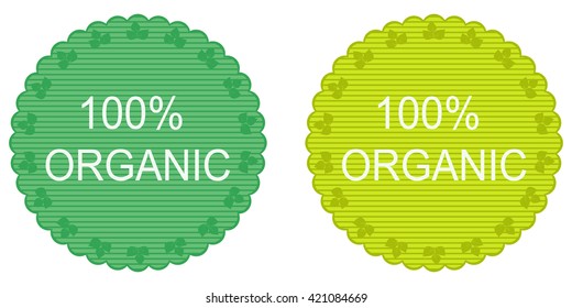 100 percent vector organic label set