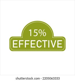 100% percentage effective sign label vector art illustration with fantastic font and green color stamp. Isolated on white background