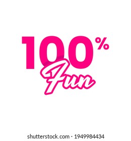 100 percentage fun text design icon vector