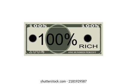 100% Percentage Rich Money Icon,mega Milion Jackpot .elegant Money Vector Rich.a Sign Or Symbol Similiar To The Image Of Money In A Nice Vector Form.