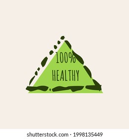 100 percents healthy label, vector illustration