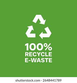 100 percents recycled e-waste vector icon