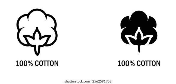 100 Persent cotton Icon set in black color for ui designs