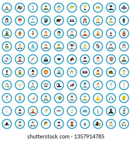 100 person mastery icons set in flat style for any design vector illustration