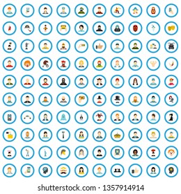 100 personage icons set in flat style for any design vector illustration