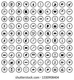 100 pets icons set in simple style for any design vector illustration
