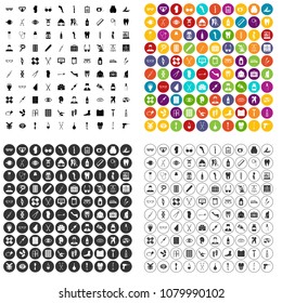 100 pharmacy icons set vector in 4 variant for any web design isolated on white