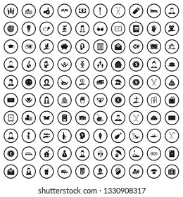 100 philanthropy icons set in simple style for any design vector illustration